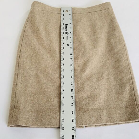 J Crew Skirt The Pencil Women 6 Oatmeal Tan Wool Preppy Office Career Work Twee - Picture 8 of 8